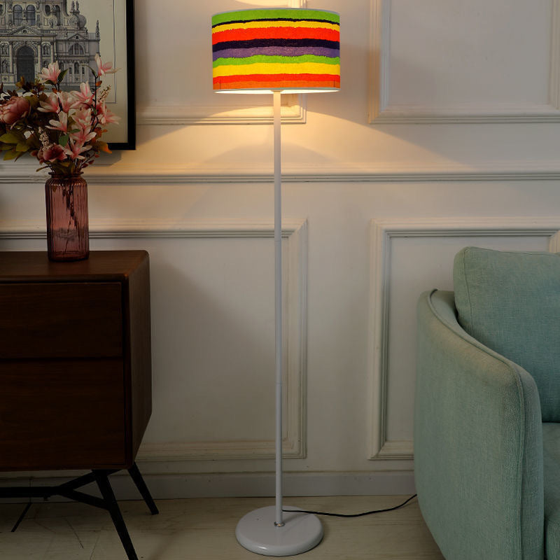 Cylinder Fabric Iron Living Floor Lamp