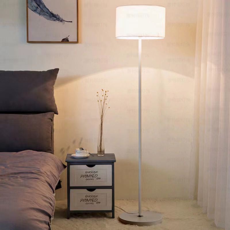 Cylinder Fabric Iron Living Floor Lamp