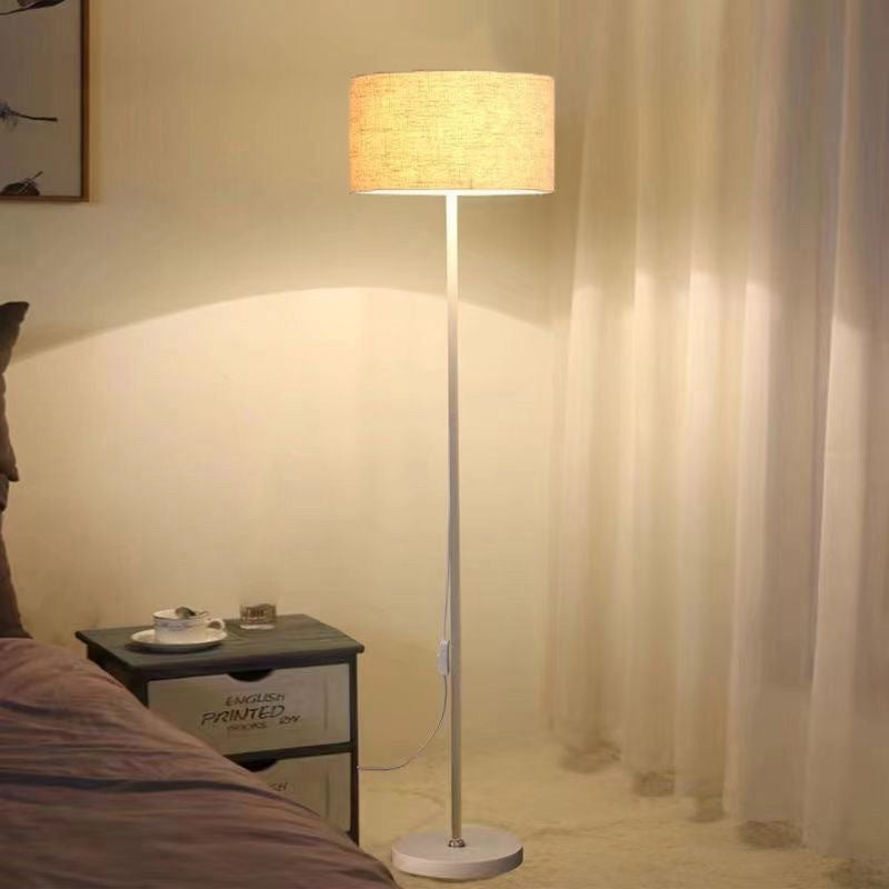 Cylinder Fabric Iron Living Floor Lamp