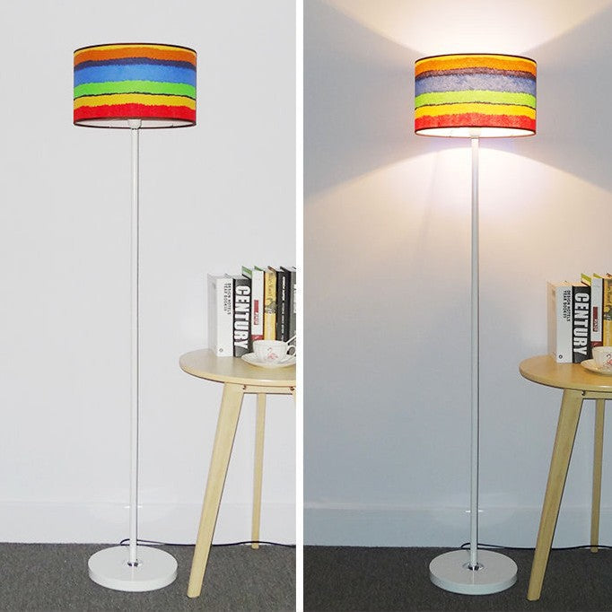 Cylinder Fabric Iron Living Floor Lamp