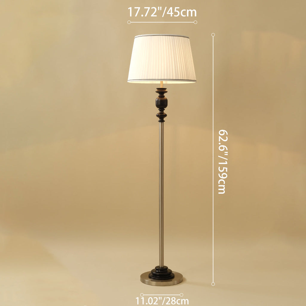 Cylinder Pleated Fabric Solid Floor Lamp