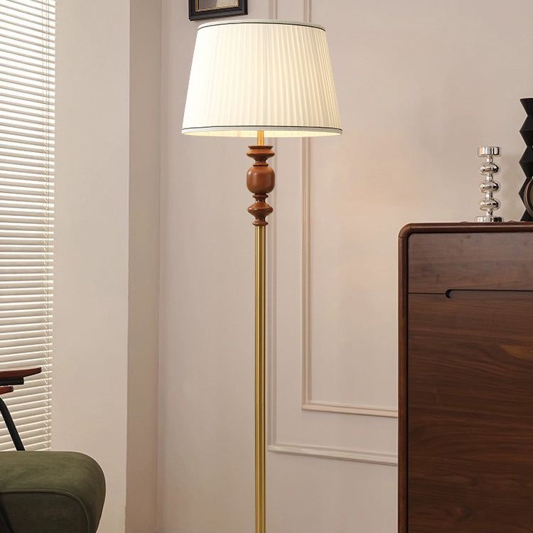Cylinder Pleated Fabric Solid Floor Lamp