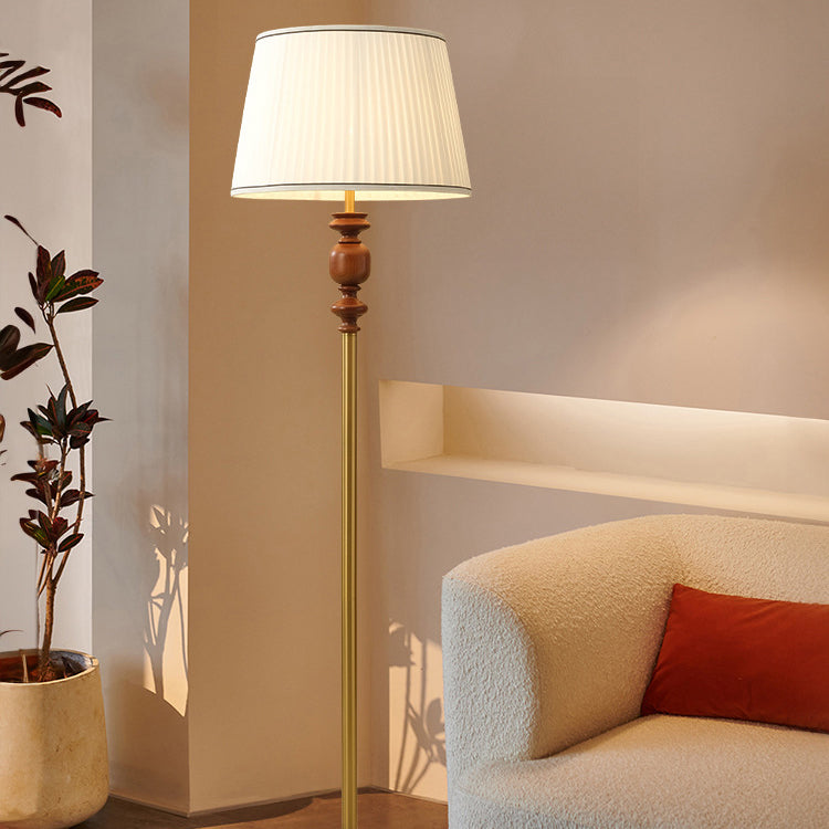 Cylinder Pleated Fabric Solid Floor Lamp