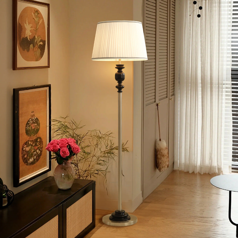 Cylinder Pleated Fabric Solid Floor Lamp