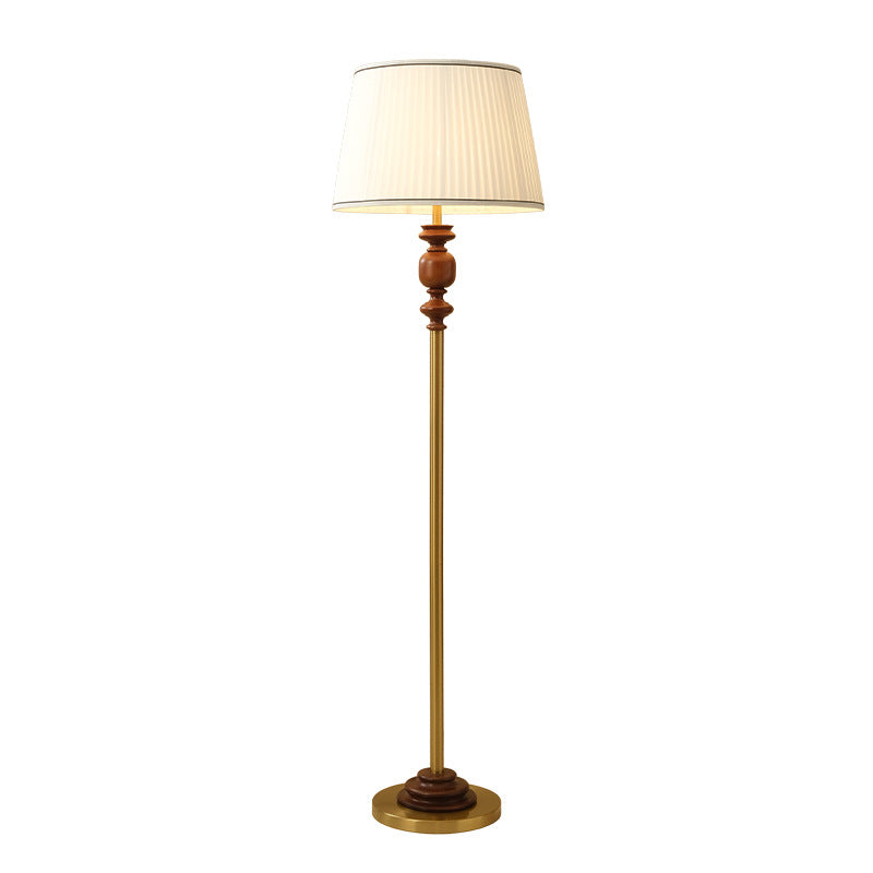 Cylinder Pleated Fabric Solid Floor Lamp