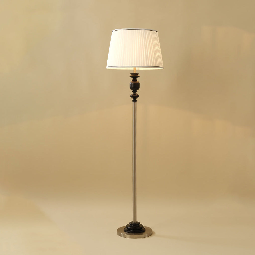 Cylinder Pleated Fabric Solid Floor Lamp