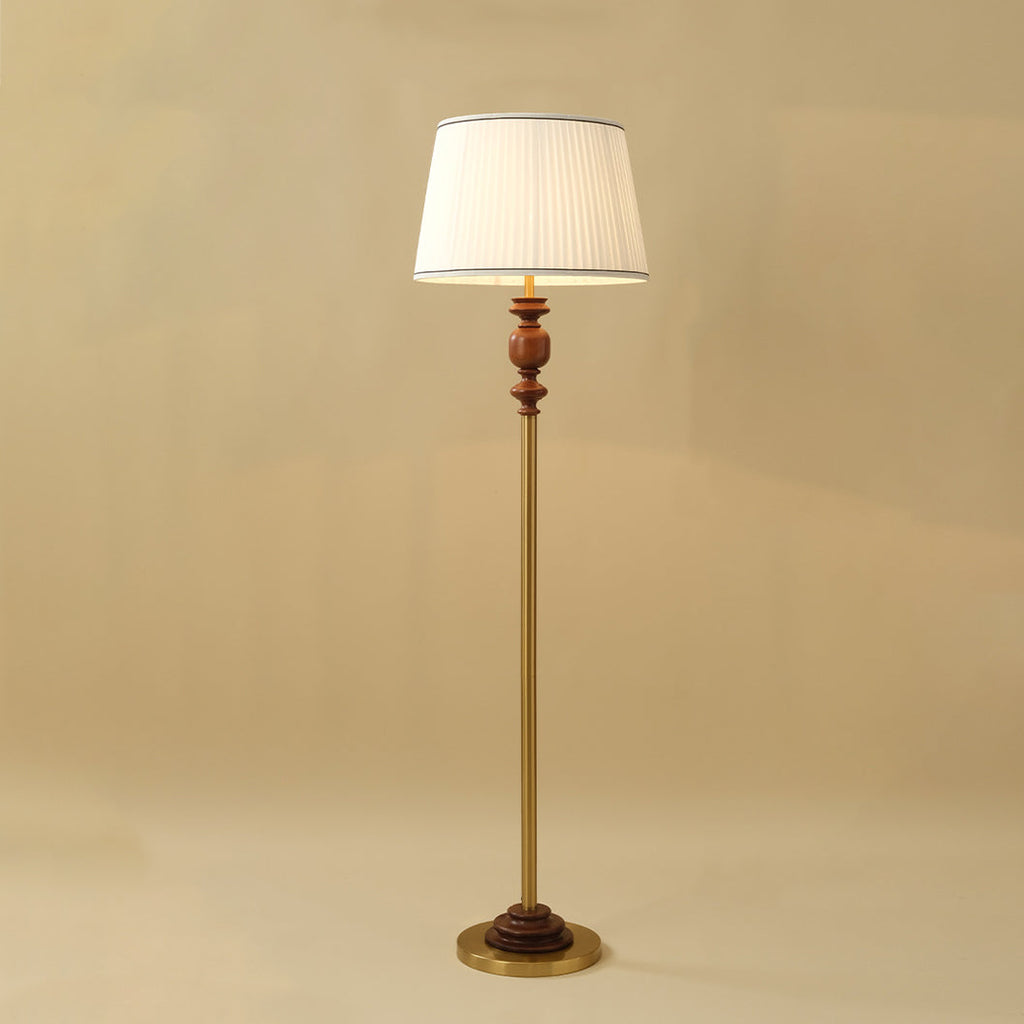 Cylinder Pleated Fabric Solid Floor Lamp