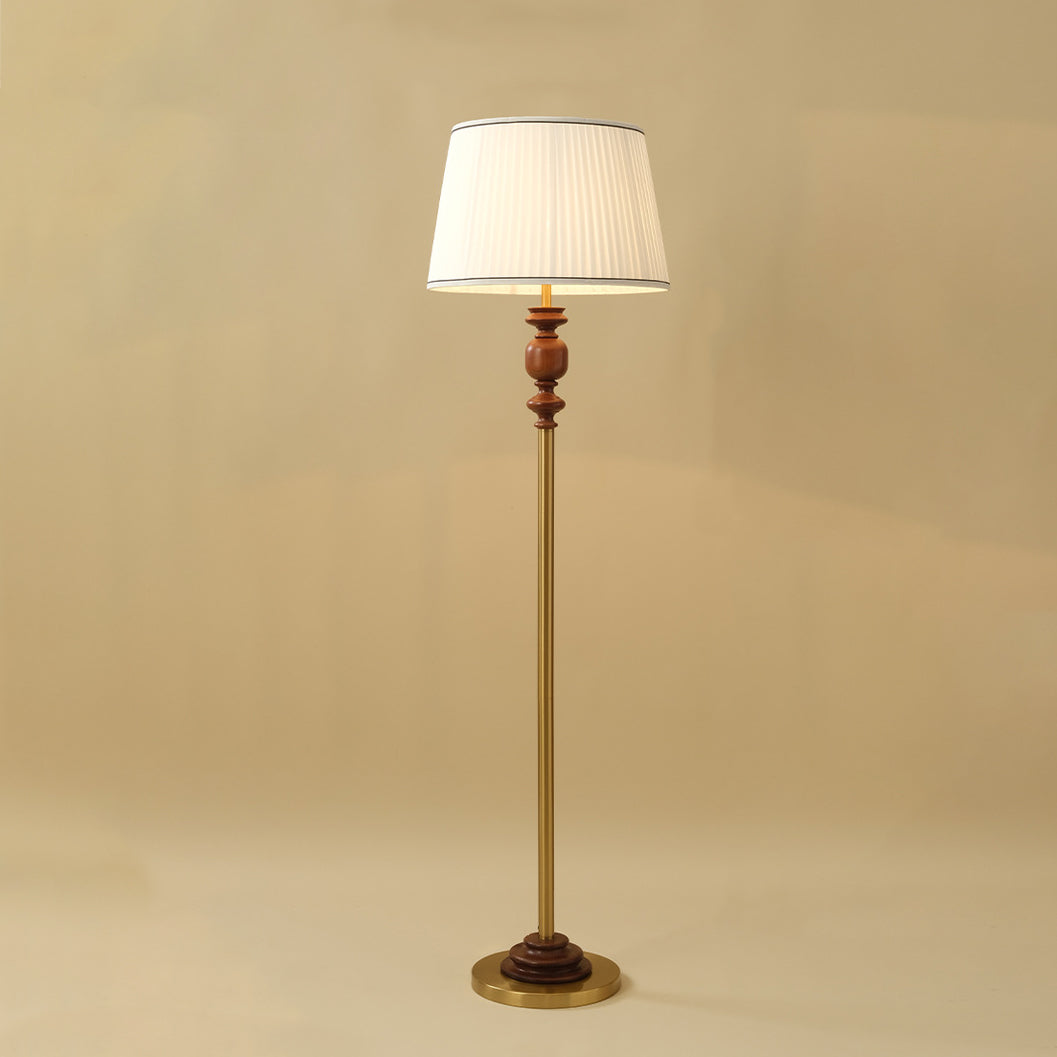 Cylinder Pleated Fabric Solid Floor Lamp