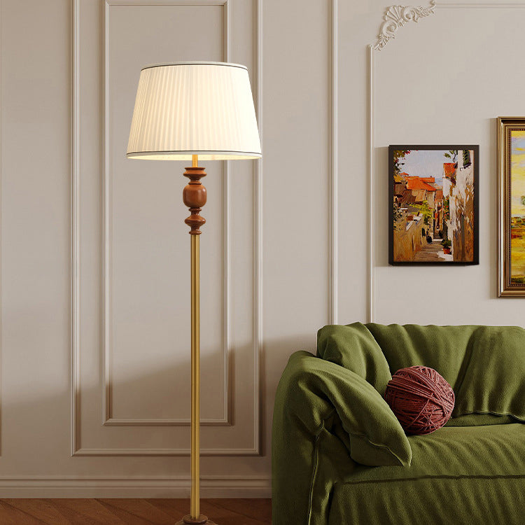 Cylinder Pleated Fabric Solid Floor Lamp