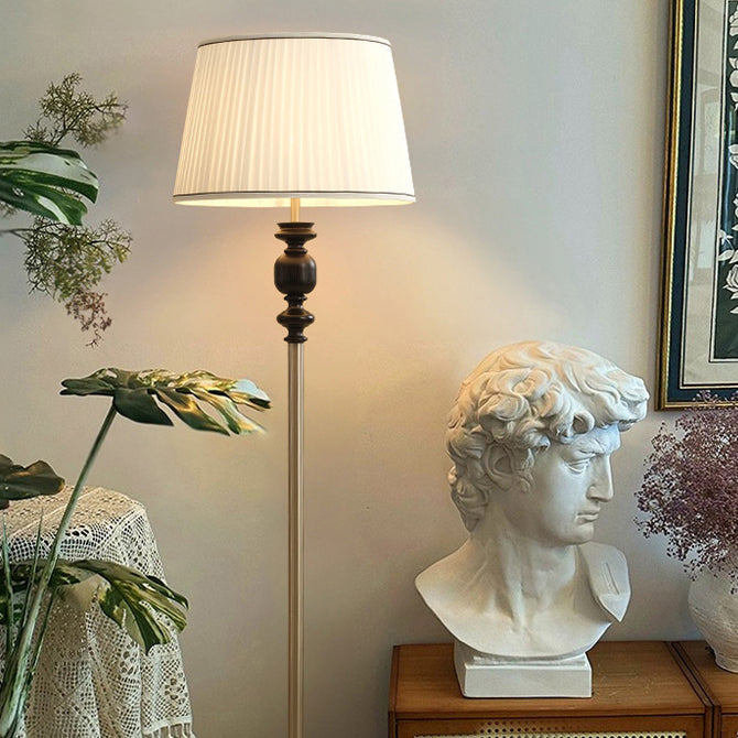 Cylinder Pleated Fabric Solid Floor Lamp