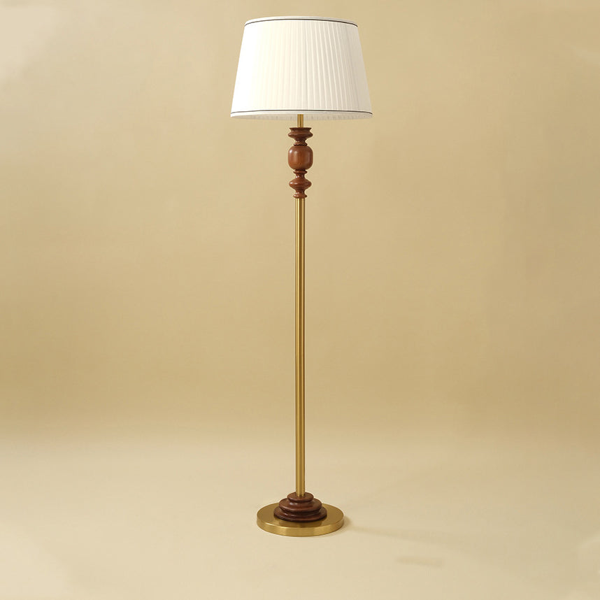 Cylinder Pleated Fabric Solid Floor Lamp