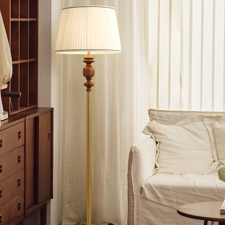 Cylinder Pleated Fabric Solid Floor Lamp