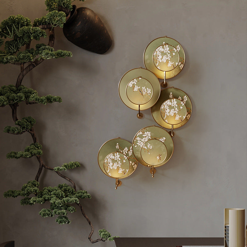 Iron Flower Bird Pattern Wall Lamp