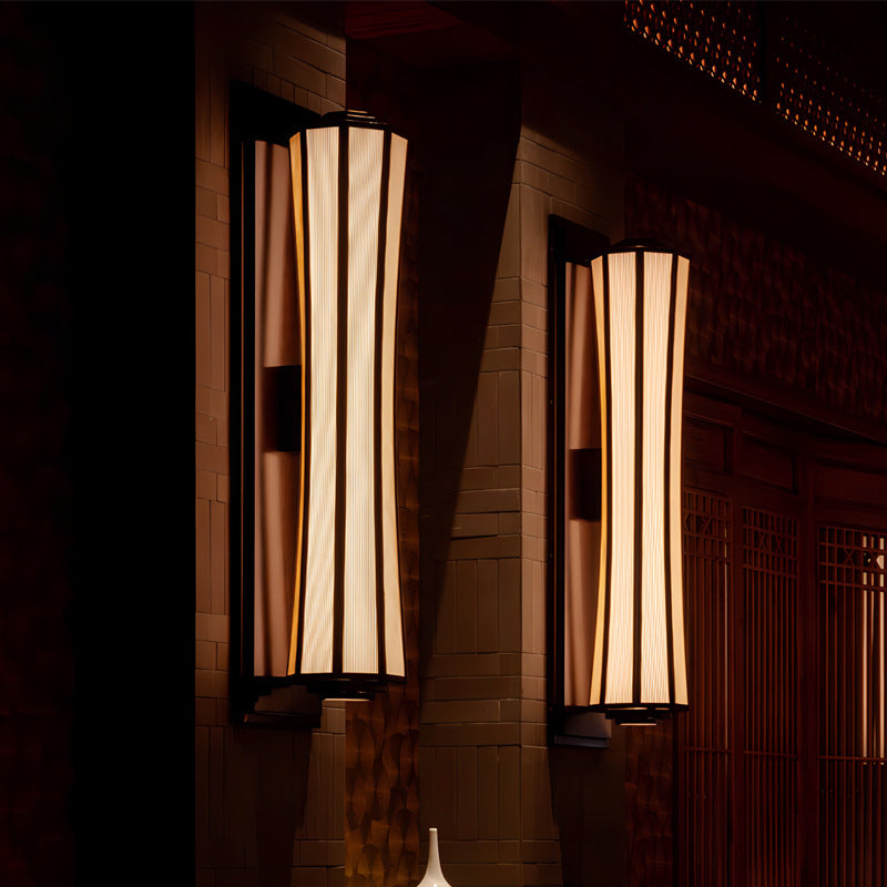 Iron Fabric Column Dining Wall Lamp
