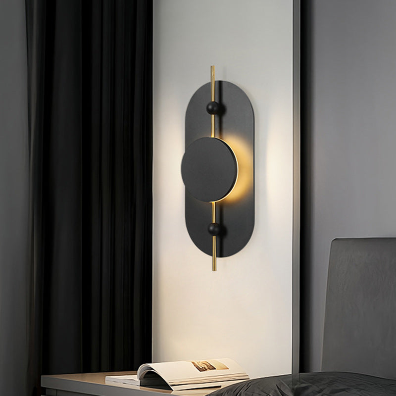 Ellipse Iron Solid Wood Wall Lamp