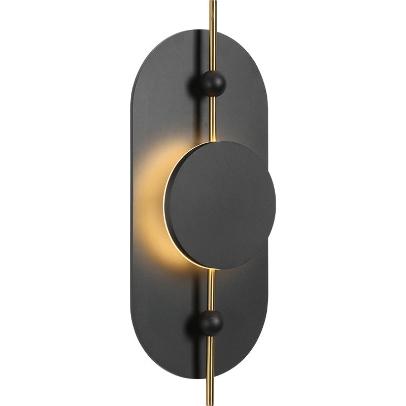 Ellipse Iron Solid Wood Wall Lamp