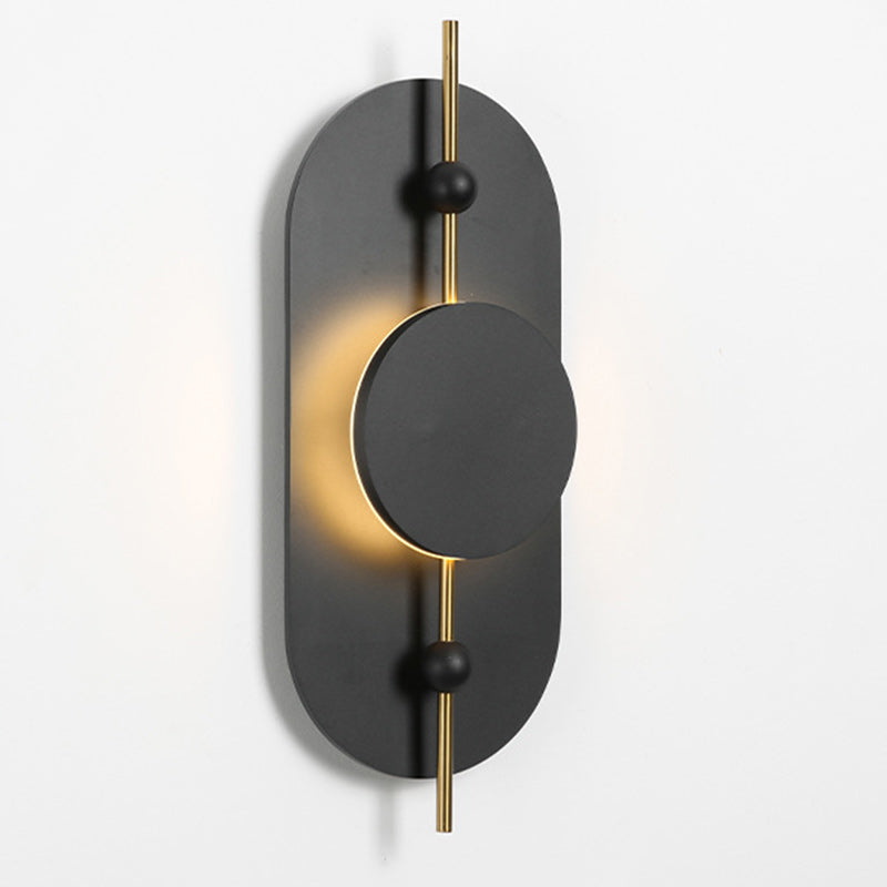 Ellipse Iron Solid Wood Wall Lamp