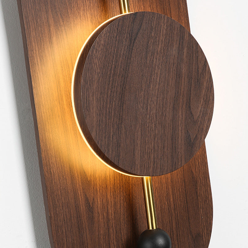 Ellipse Iron Solid Wood Wall Lamp