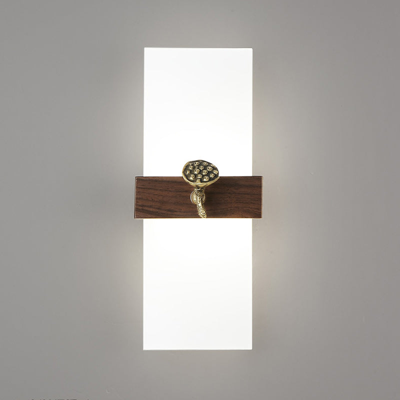 Rectangular Walnut Wood Acrylic Wall Lamp