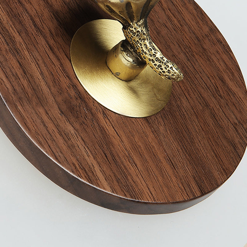 Rectangular Walnut Wood Acrylic Wall Lamp