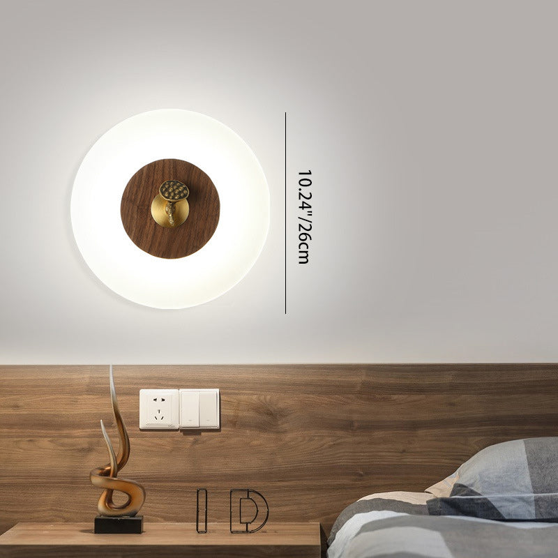 Rectangular Walnut Wood Acrylic Wall Lamp