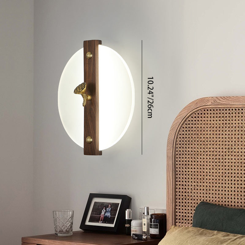 Rectangular Walnut Wood Acrylic Wall Lamp
