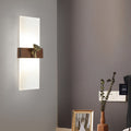 Rectangular Walnut Wood Acrylic Wall Lamp