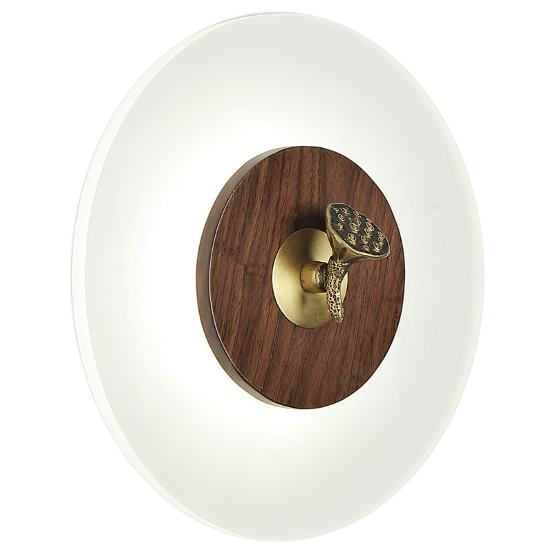 Rectangular Walnut Wood Acrylic Wall Lamp