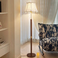 Fabric Hardware Solid Wood Floor Lamp