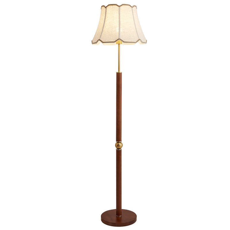 Fabric Hardware Solid Wood Floor Lamp