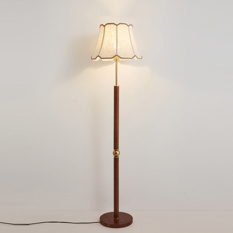 Fabric Hardware Solid Wood Floor Lamp