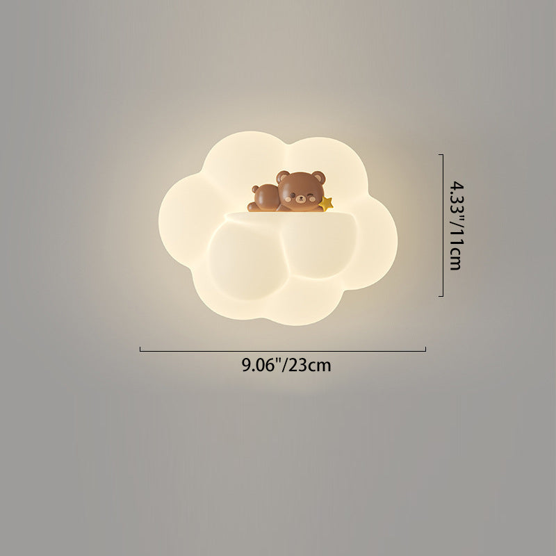 PE Cloud Animal Bear Wall Lamp