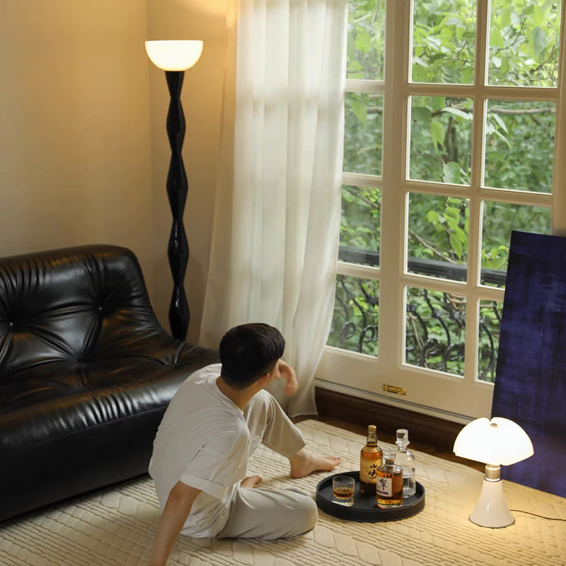 Iron Glass Semicircle Living Floor Lamp