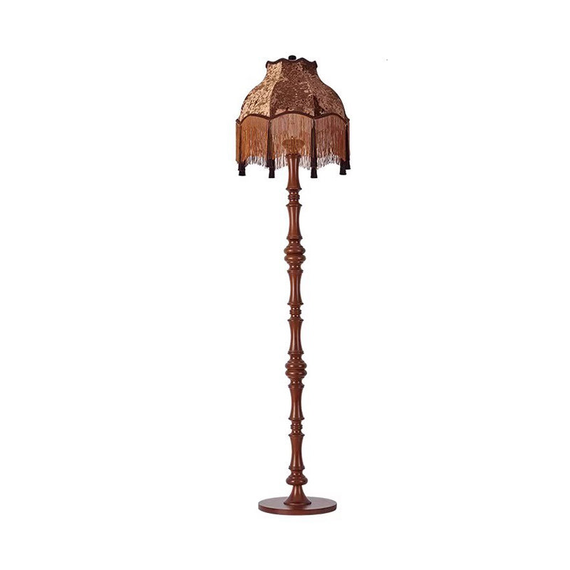 Traditional European Fabric Tassel Floor Lamp
