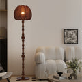 Fabric Pumpkin Solid Wood Floor Lamp