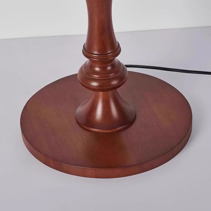 Fabric Pumpkin Solid Wood Floor Lamp