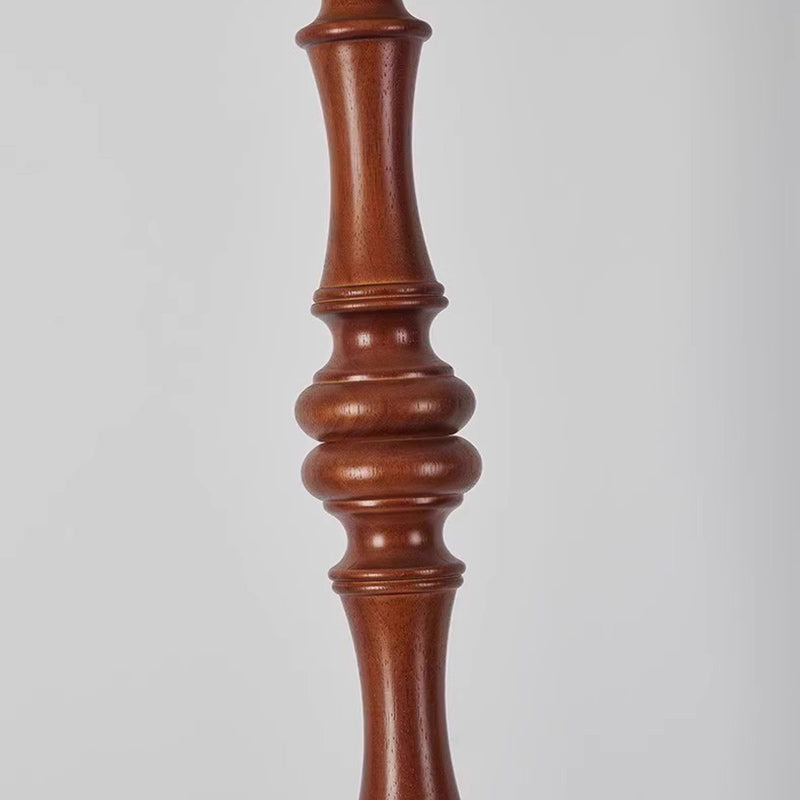 Fabric Pumpkin Solid Wood Floor Lamp
