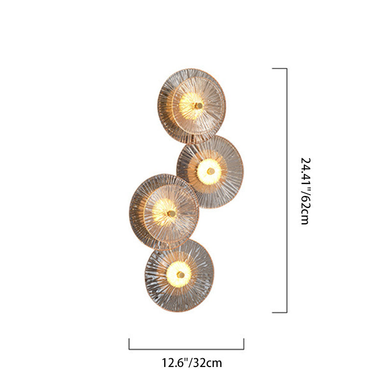 Brass Geometric Disc Glass Wall Lamp
