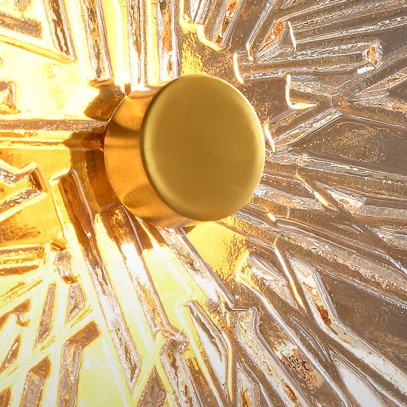 Brass Geometric Disc Glass Wall Lamp