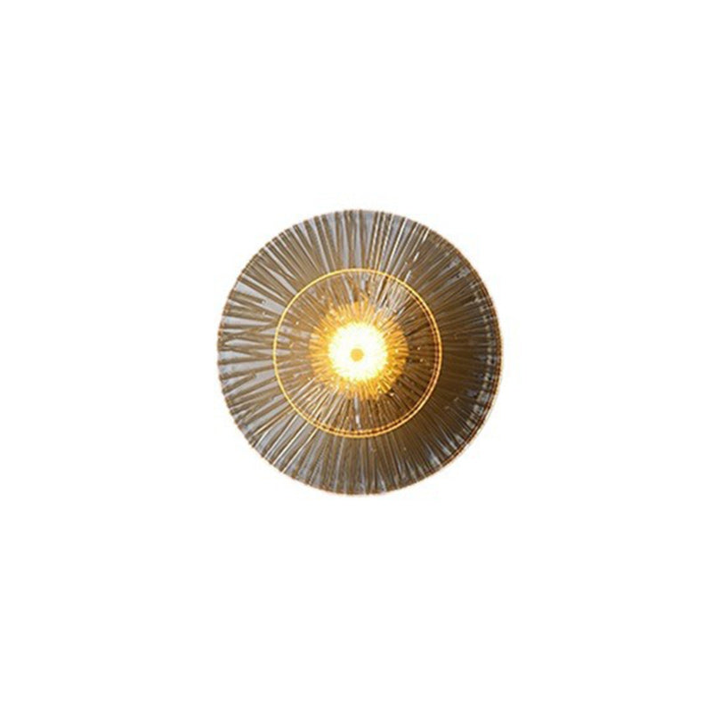 Brass Geometric Disc Glass Wall Lamp
