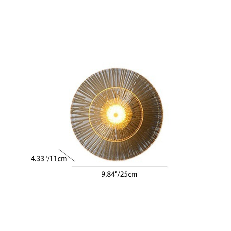 Brass Geometric Disc Glass Wall Lamp