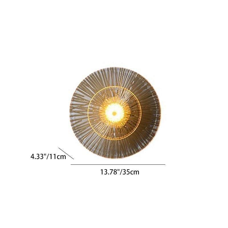 Brass Geometric Disc Glass Wall Lamp