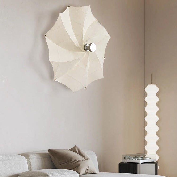 Rotating Scaling Flower Fabric Wall Lamp