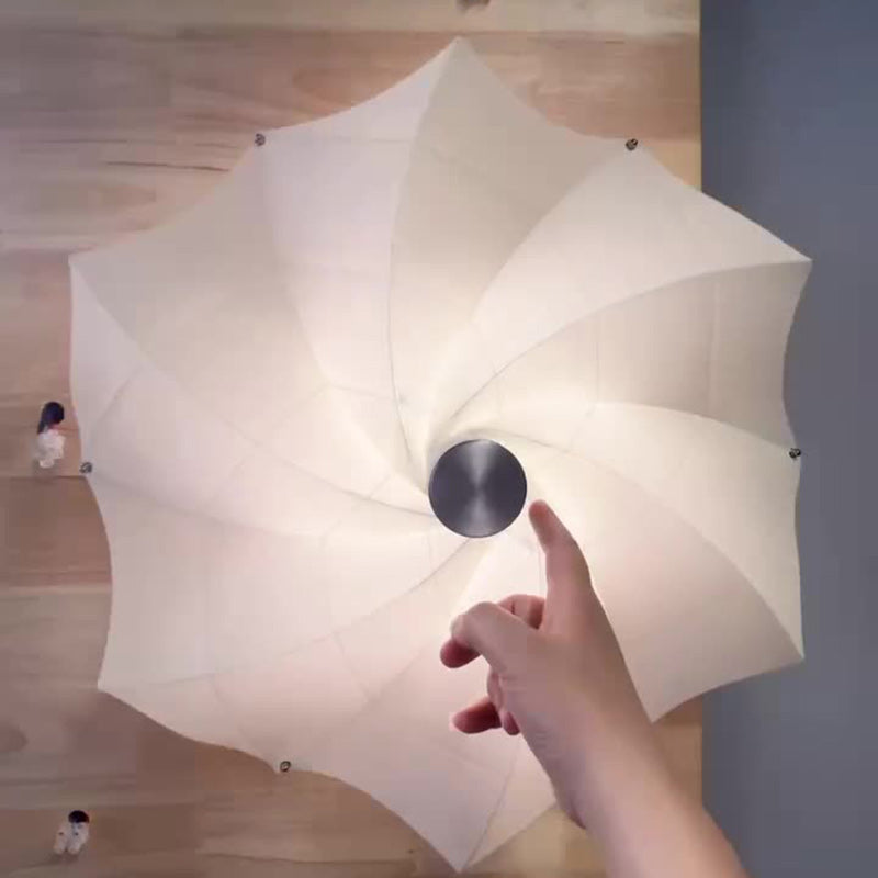 Rotating Scaling Flower Fabric Wall Lamp
