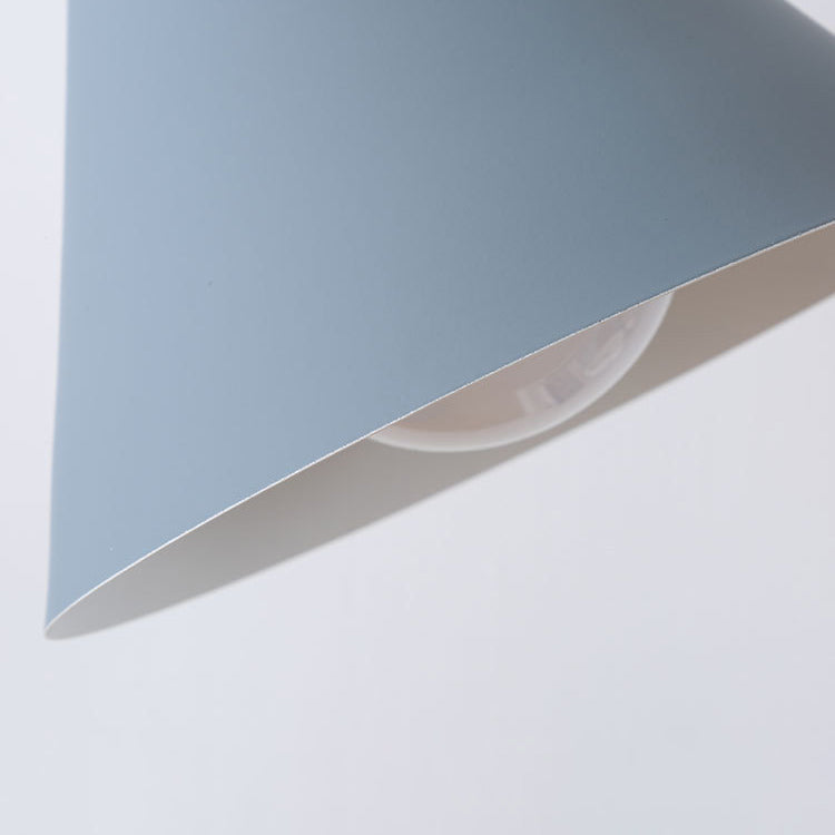 Solid Wood Iron Conical Table Lamp