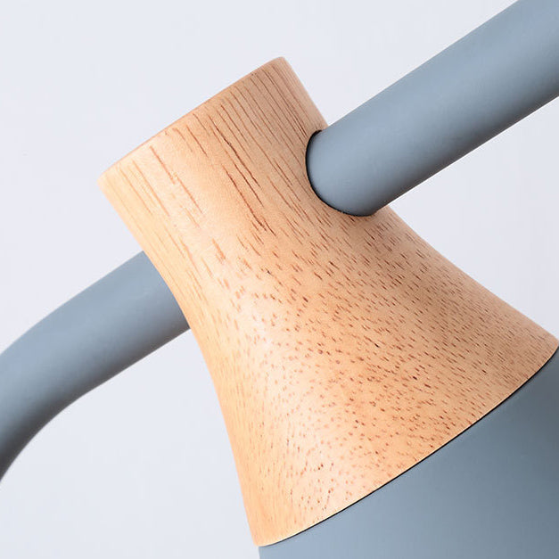 Solid Wood Iron Conical Table Lamp