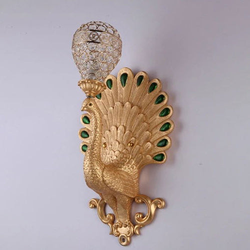 Resin Simulation Carved Peacock Wall Lamp