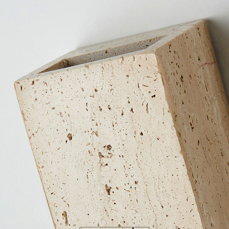 Beige Travertine Cube Bedroom Wall Lamp