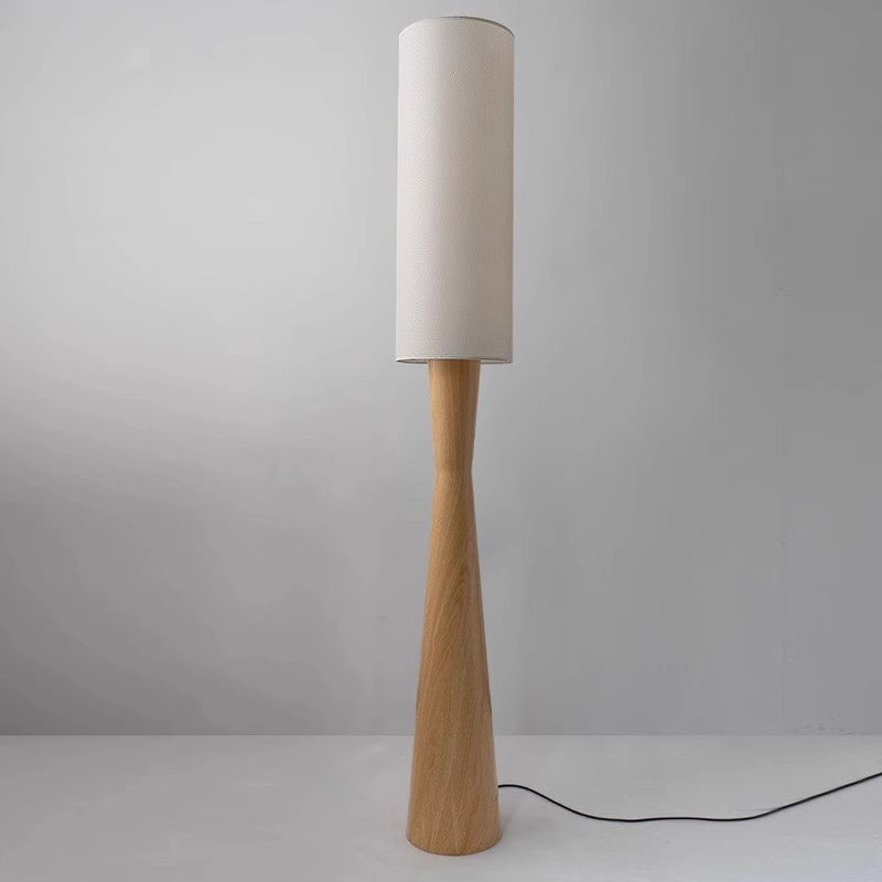 Fabric Cylinder Iron Column Floor Lamp