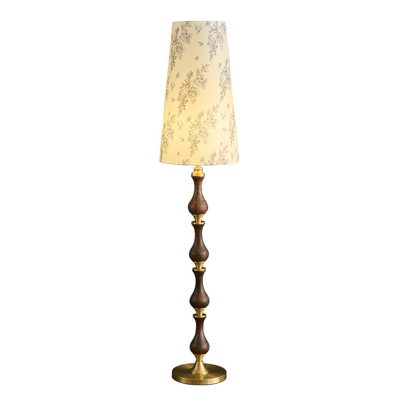 Printed Fabric Copper Solid Floor Lamp